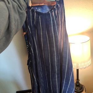 Blue and white striped tank top
